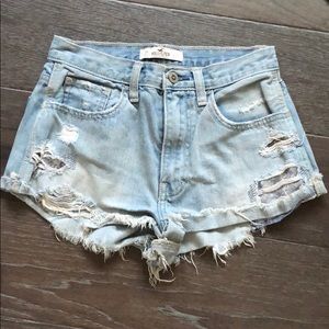 Distressed Denim Shorts